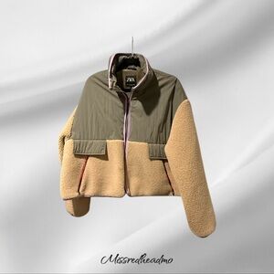 Zara Women's Two-Tone Teddy Jacket